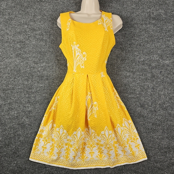 New York & Company Dresses & Skirts - New York & Company Delightful Daisy Damask Jaquard Fit &Flare Women's Dress